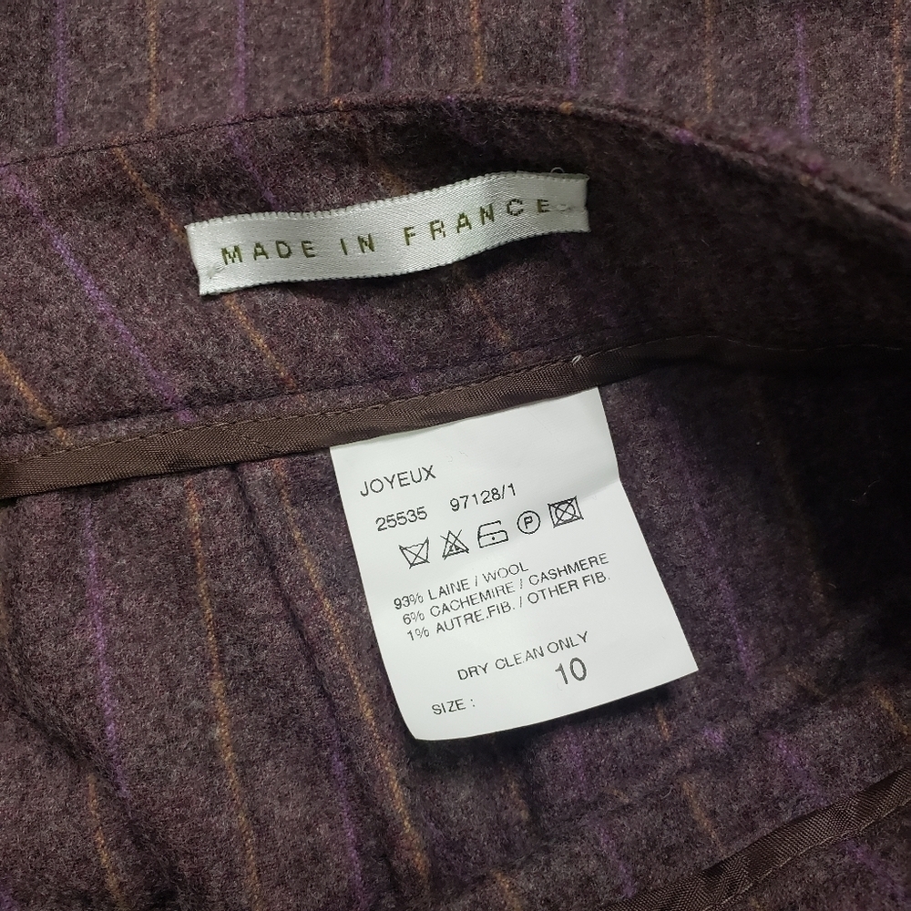 Bernard Zins Paris NWT Joyeux wool cashmere wide leg pant size 10 - Picture 8 of 12